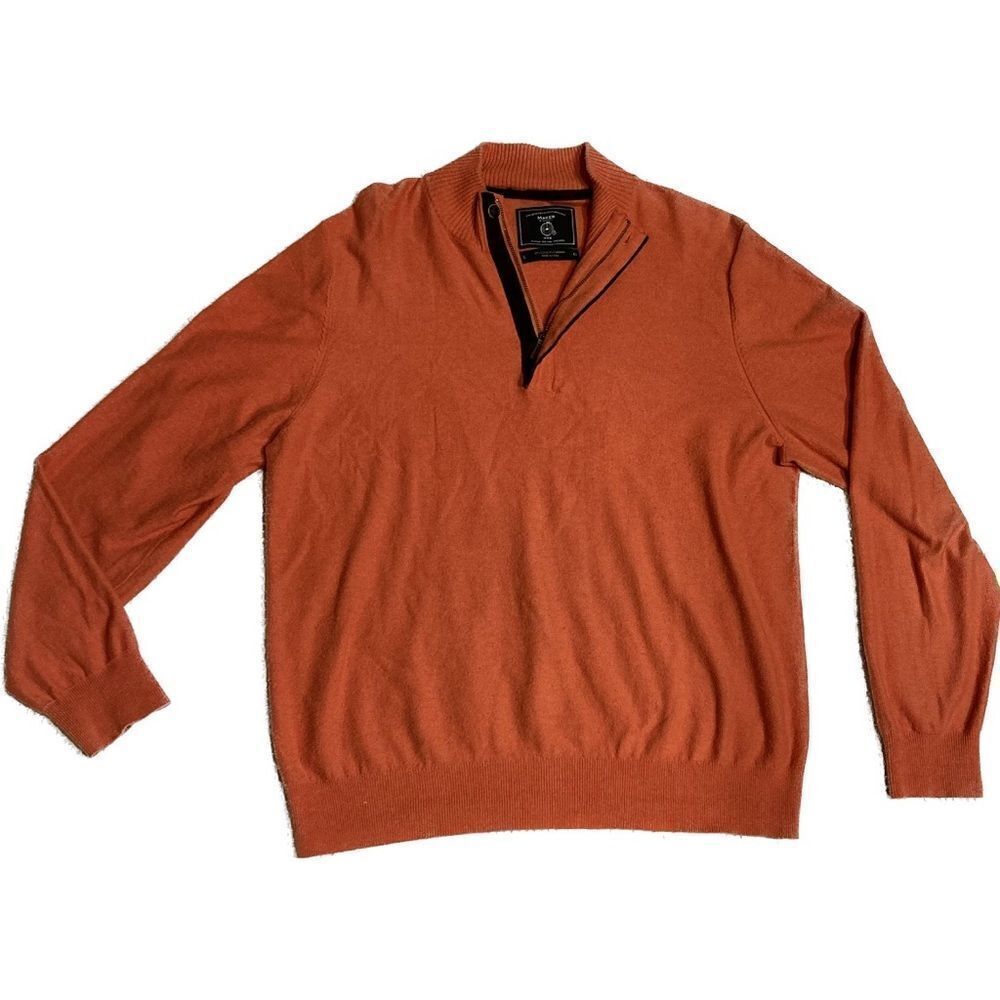 Fine Sportswear & Furnishings Maker & Company Cotton Cashmere Blend Men's Orange